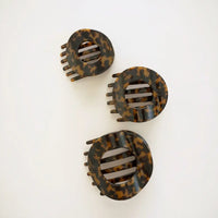 Flat Circle Hair Clip  - Tortoise