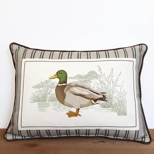 Stripe Mallard Piped Pillow