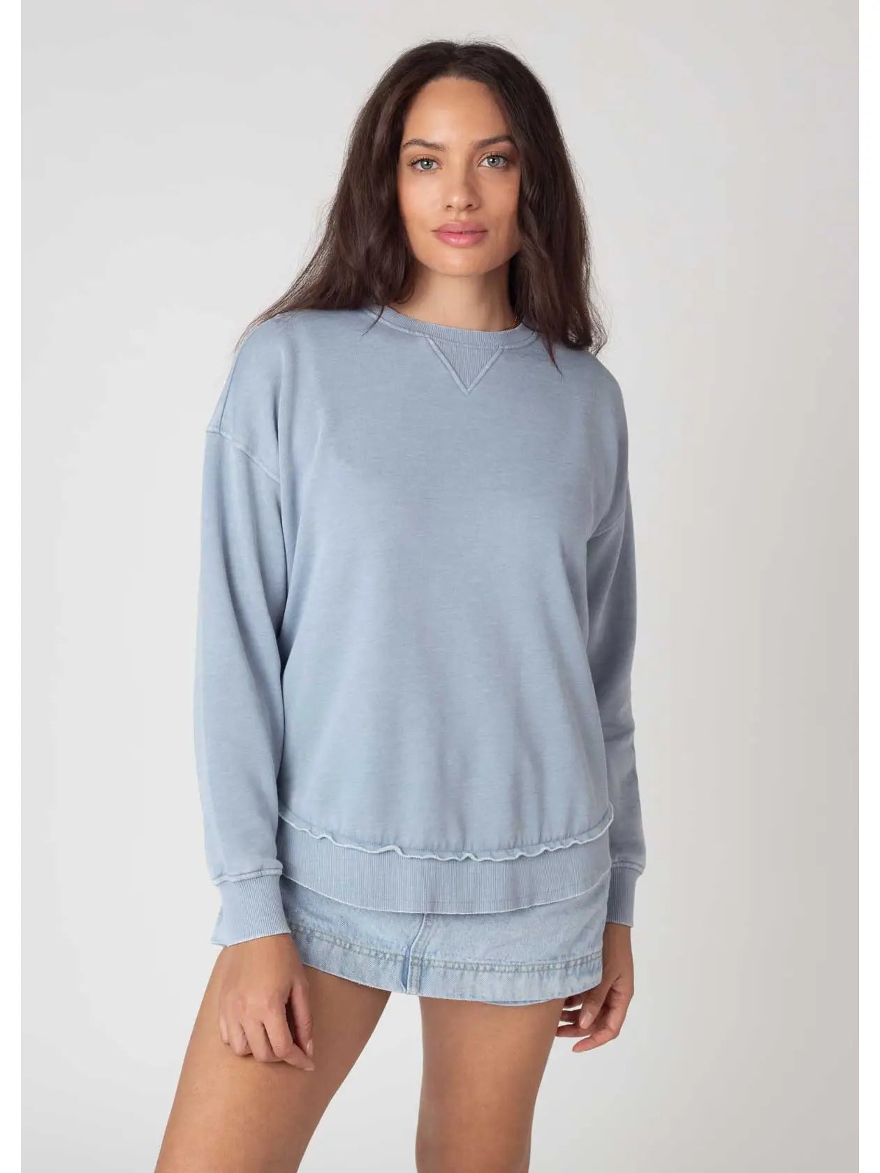 Campus Pullover in Faded Denim