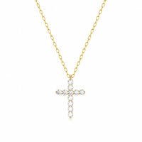 Faceted Crystal Cross Necklace