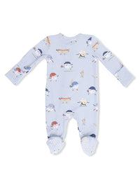 Baseballs Playing Baseball-2 Way Zipper Footie