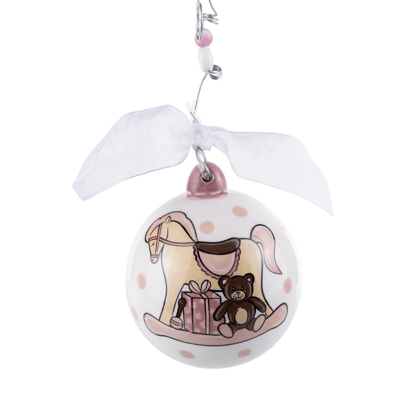 Baby's 1st Pink Rocking Horse Ornament