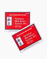 Two red and white boxes of National Mah Jongg League cards on a white background
