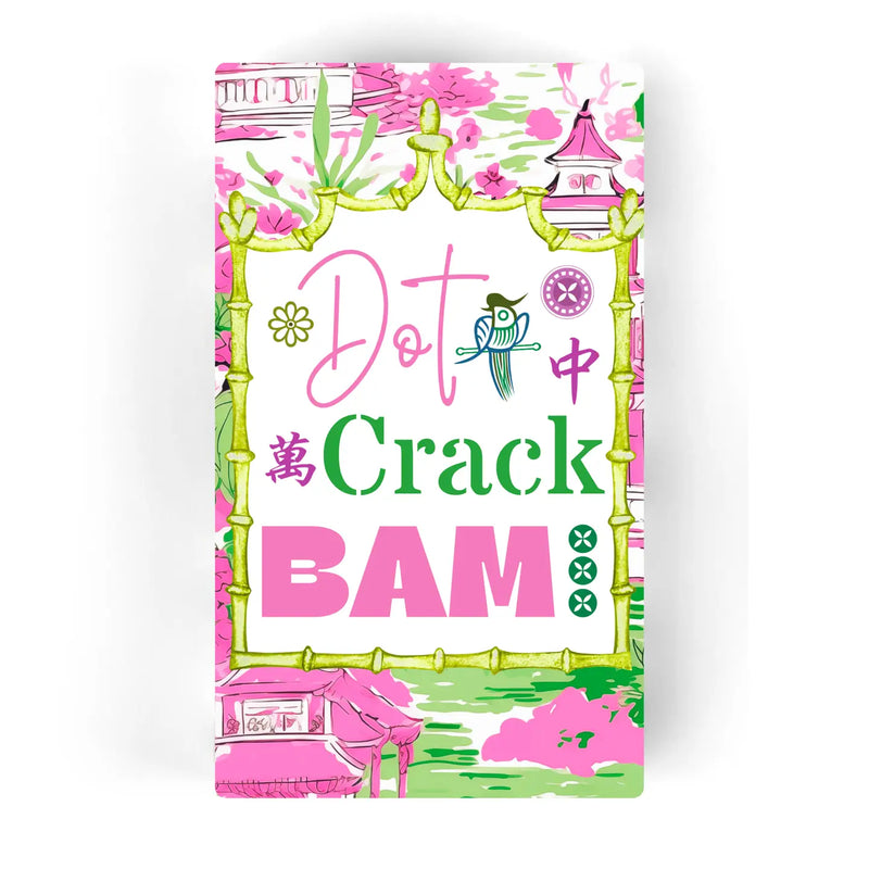 Packaging with colorful design and text on a white background