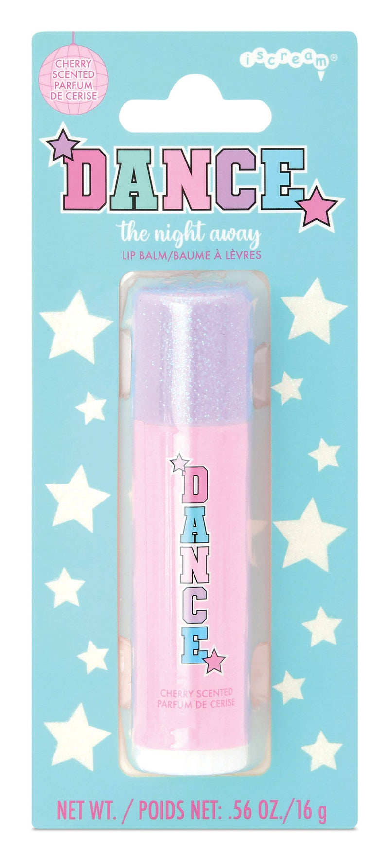 Dance lip balm in pink case in blue box