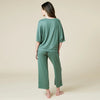 Dream Relaxed V-Neck with Capri Lounge Set- Dusty Green