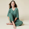 Dream Relaxed V-Neck with Capri Lounge Set- Dusty Green