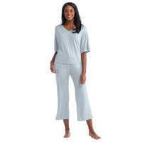 Dream Relaxed V-Neck with Capri Lounge Set- Surf