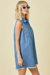 Sleeveless Denim Shirt Dress