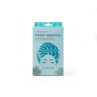 Mane Squeeze reversible satin hair towel packaging on a white background