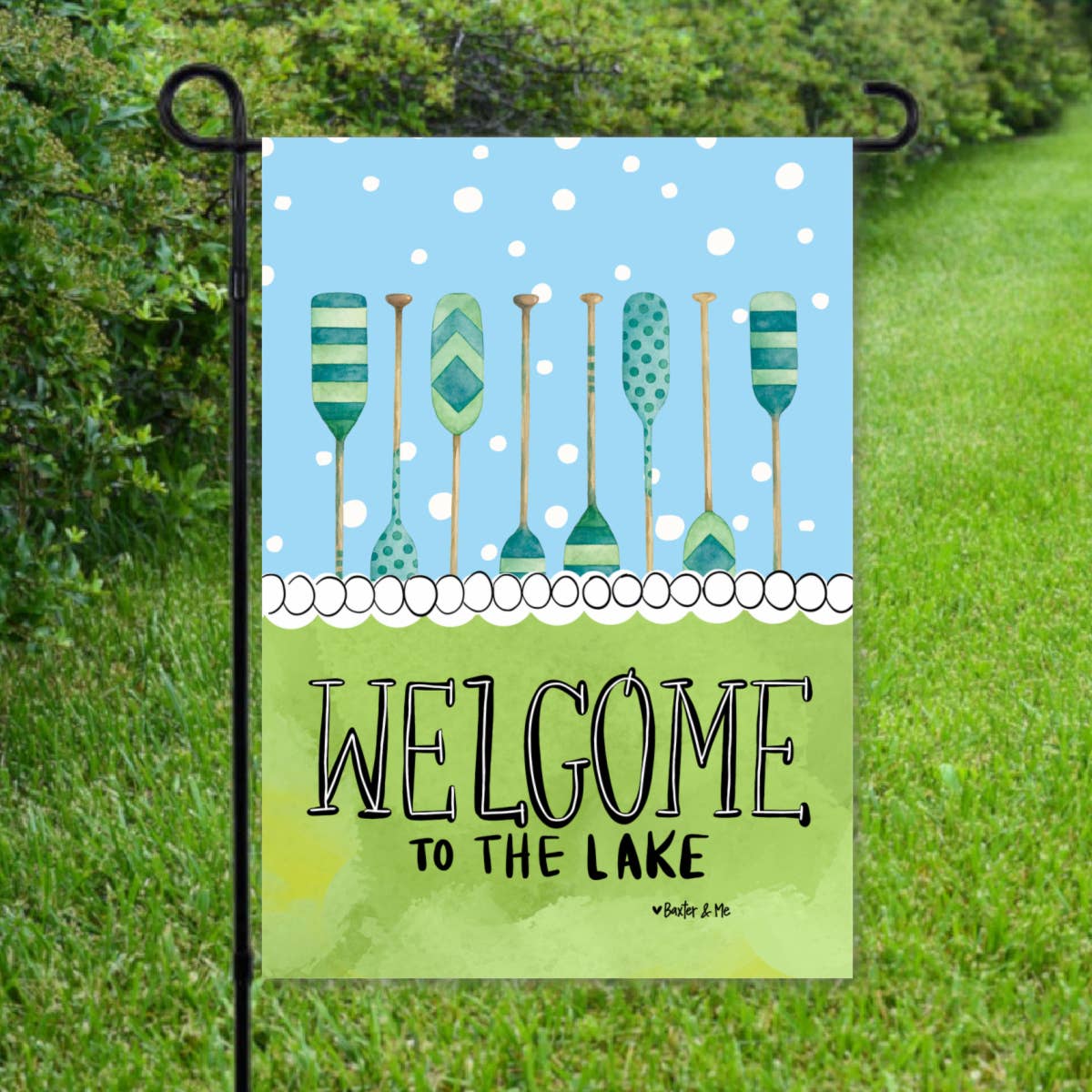 Paddles Welcome to the Lake Garden Flag