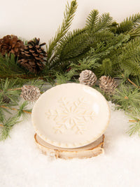 White Christmas Tidbit Plates