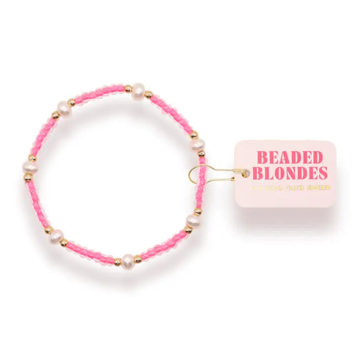 Hot Pink Pearl Bracelet