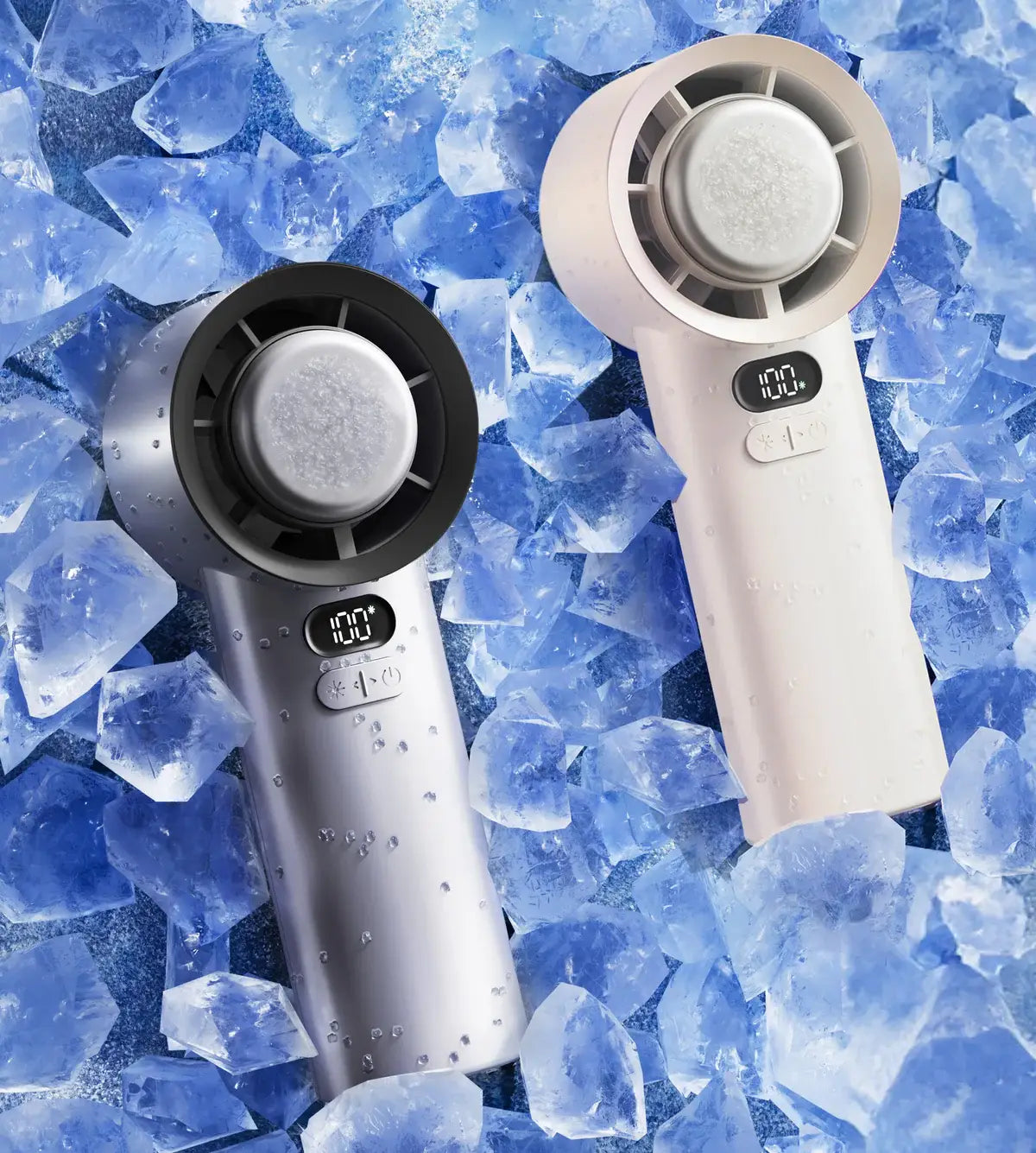 EVent Rechargeable Handheld Fan with Cooling Plate-Gray