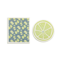 Lime Shaped Biodegradable Dish Cloths Set of 2