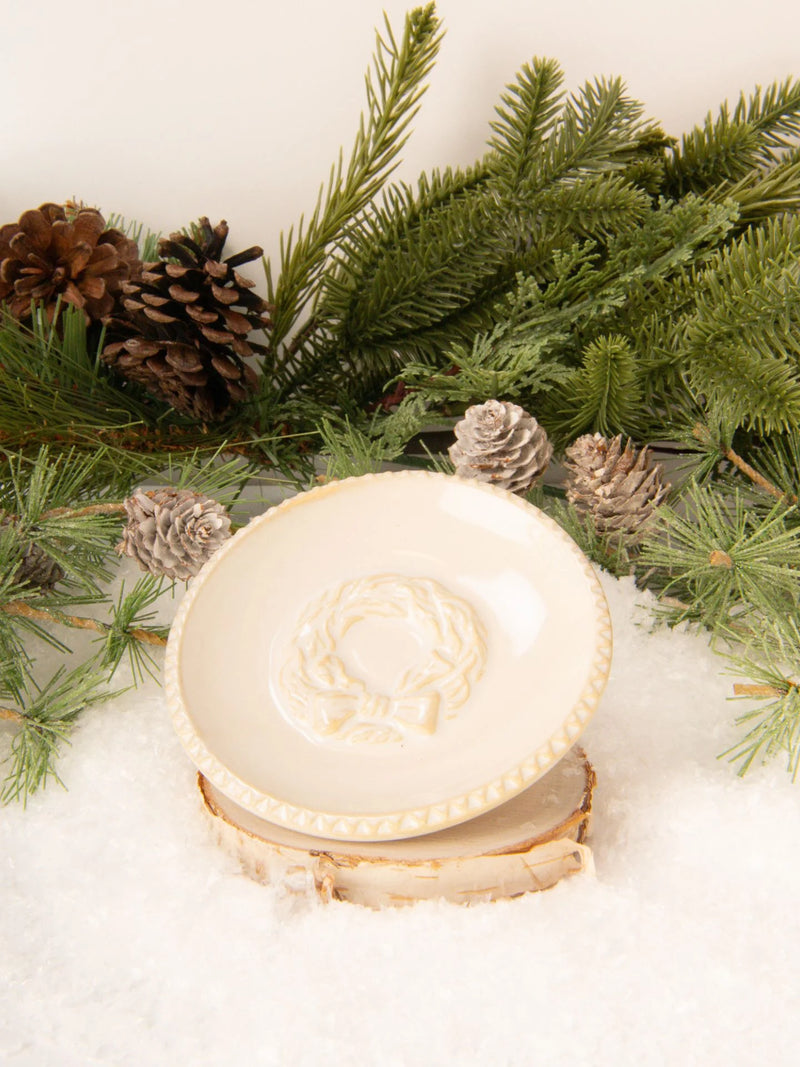 White Christmas Tidbit Plates