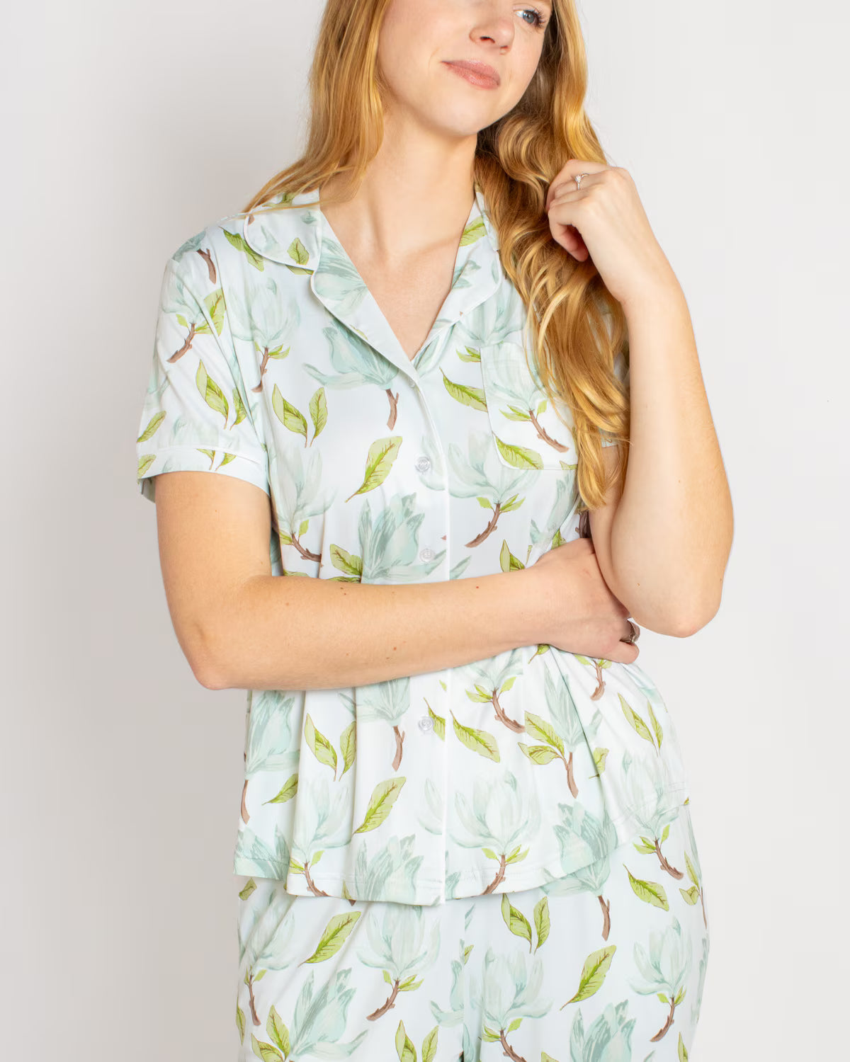 Audrey Short Sleeve Button Up Sleep Shirt