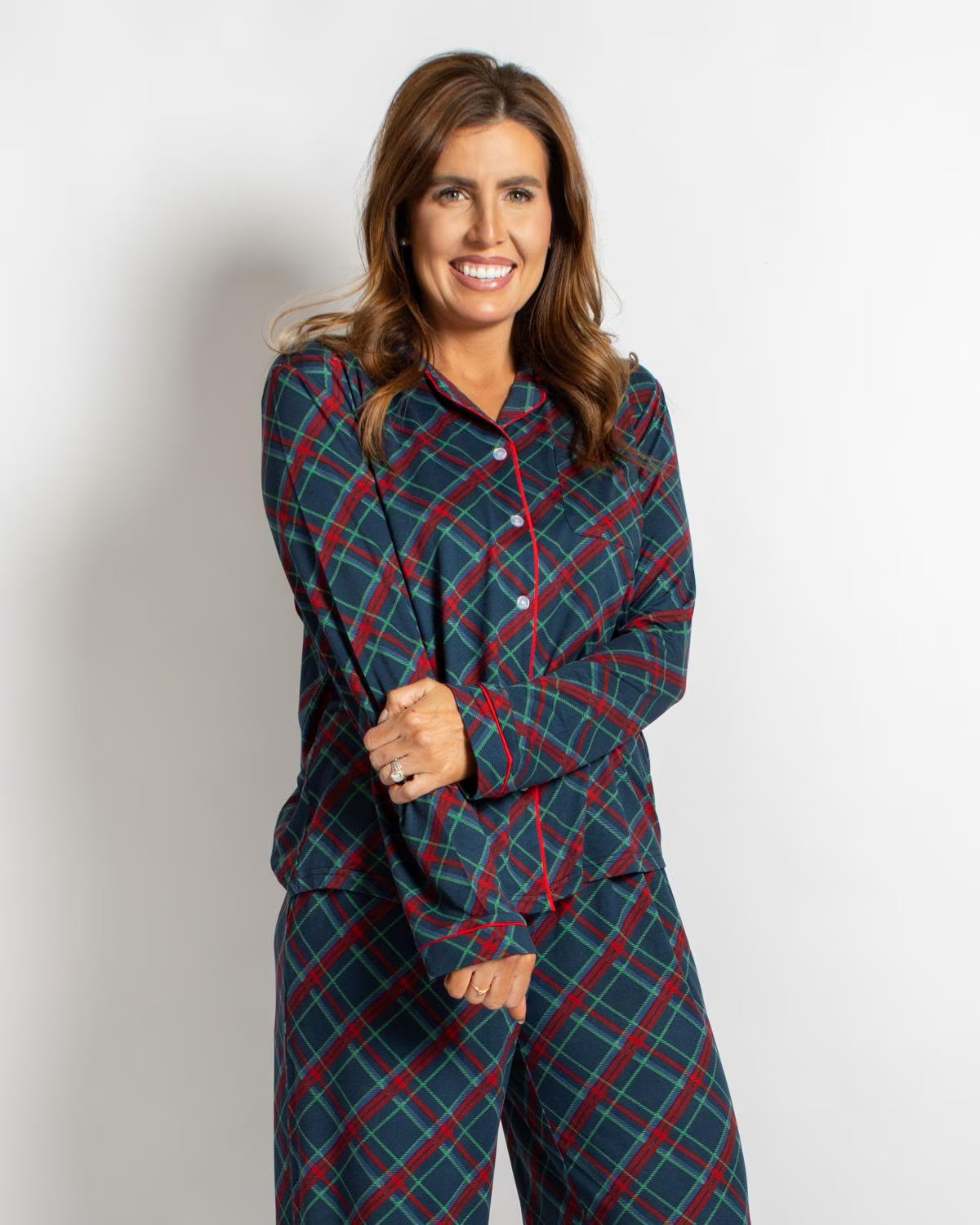 Layton Plaid Long Sleeve Button Up Pajama Pant Set
