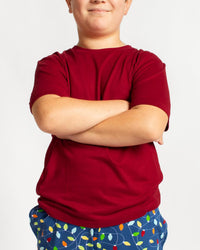 Youth Crew Neck T-Shirt Dark Red