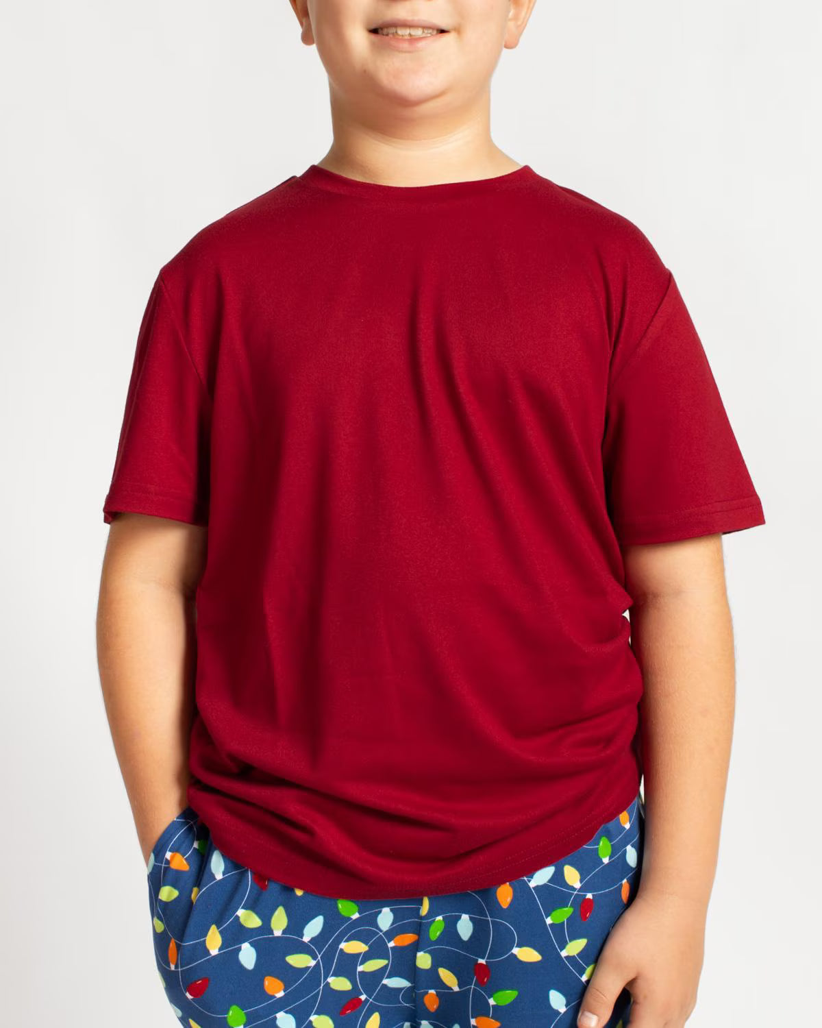 Youth Crew Neck T-Shirt Dark Red