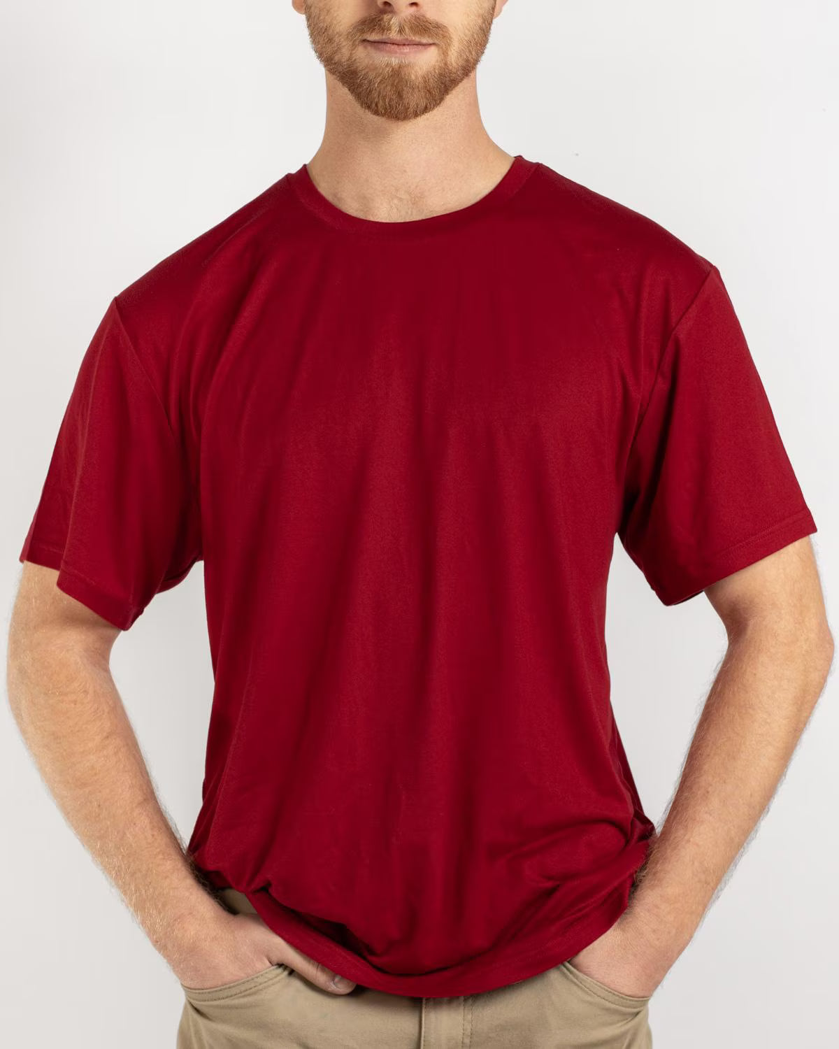 Men's Crew Neck T-Shirt Dark Red