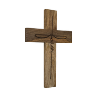 Faith Script Mango Wood Wall Cross – Natural Finish