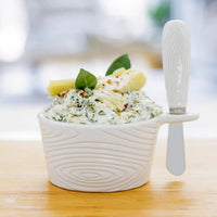 Dip Bowl With Spreader-Woodland White