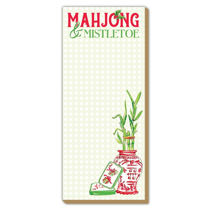 Mahjong and Mistletoe Mahjong Tiles Luxe Skinny Notepad