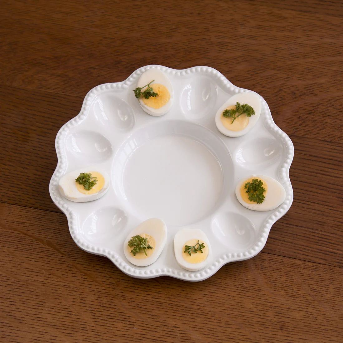 Vida Alegria Deviled Egg Platter-White