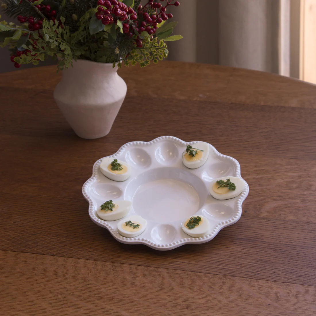 Vida Alegria Deviled Egg Platter-White