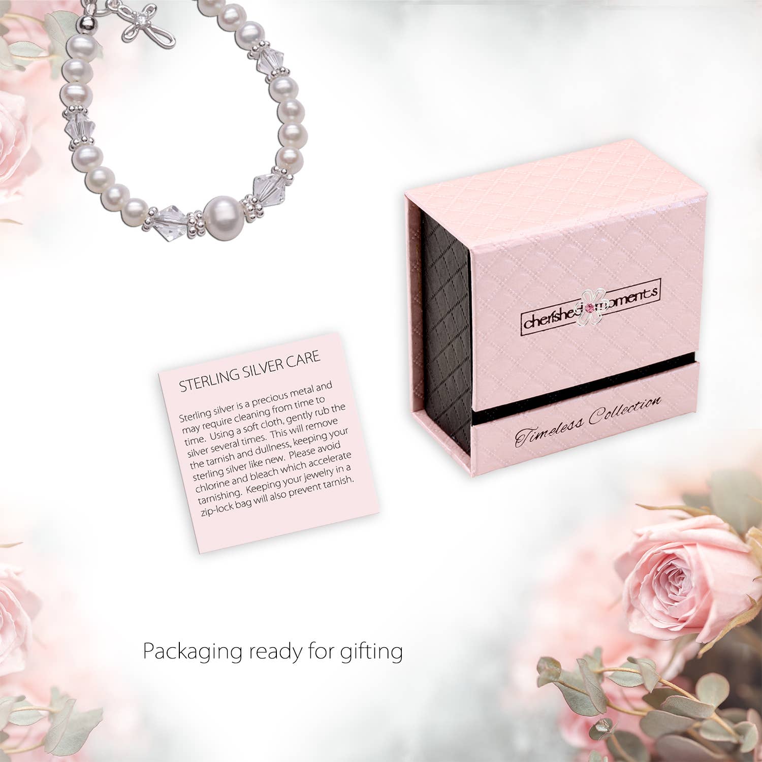 Girls Baby to Bride Sterling Silver Cross Baby Bracelet Gift