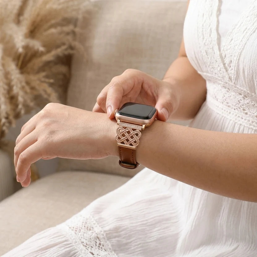 Cape Diablo Womans Braided Apple Watch Strap-Brown