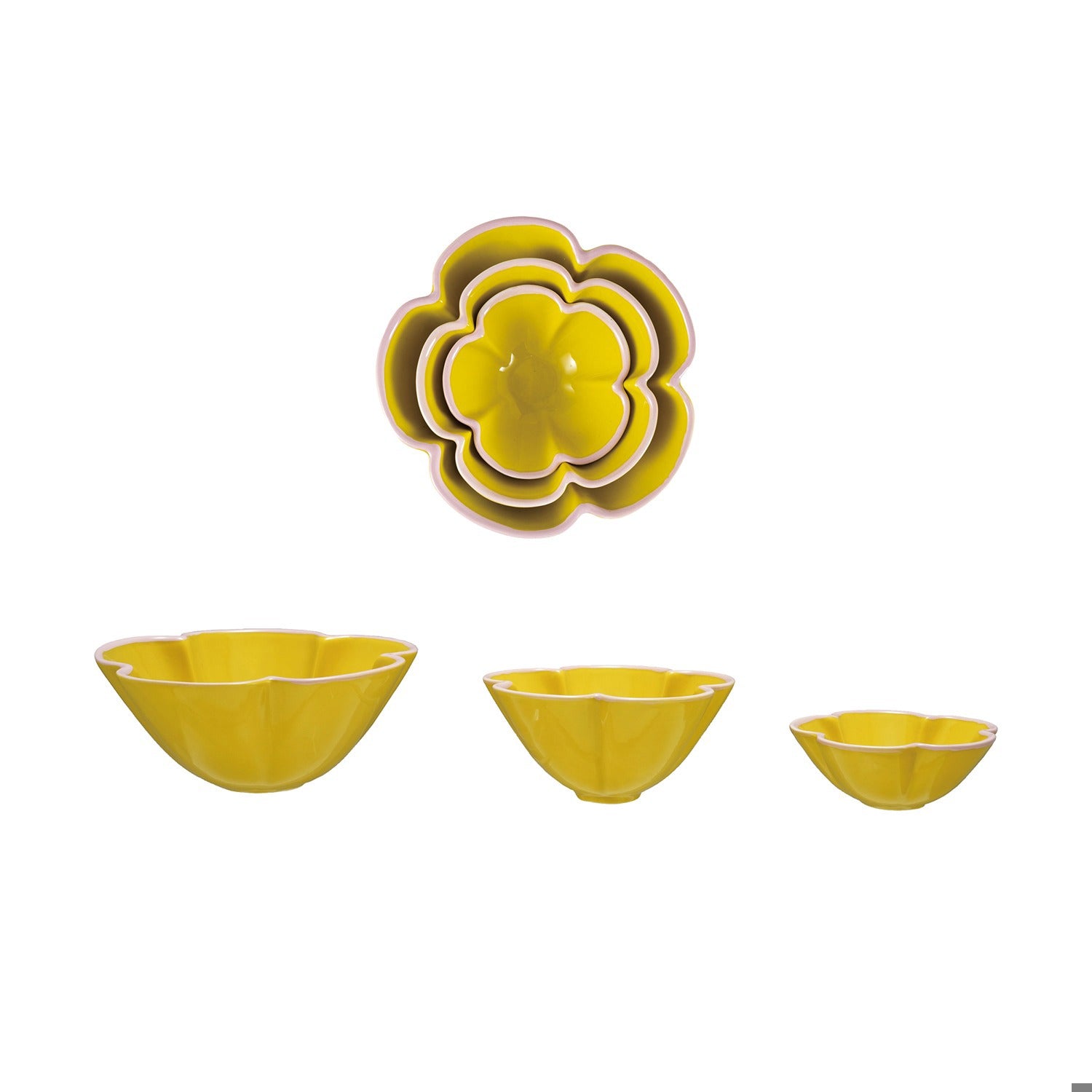 Stoneware Flower Shaped Nesting Bowls