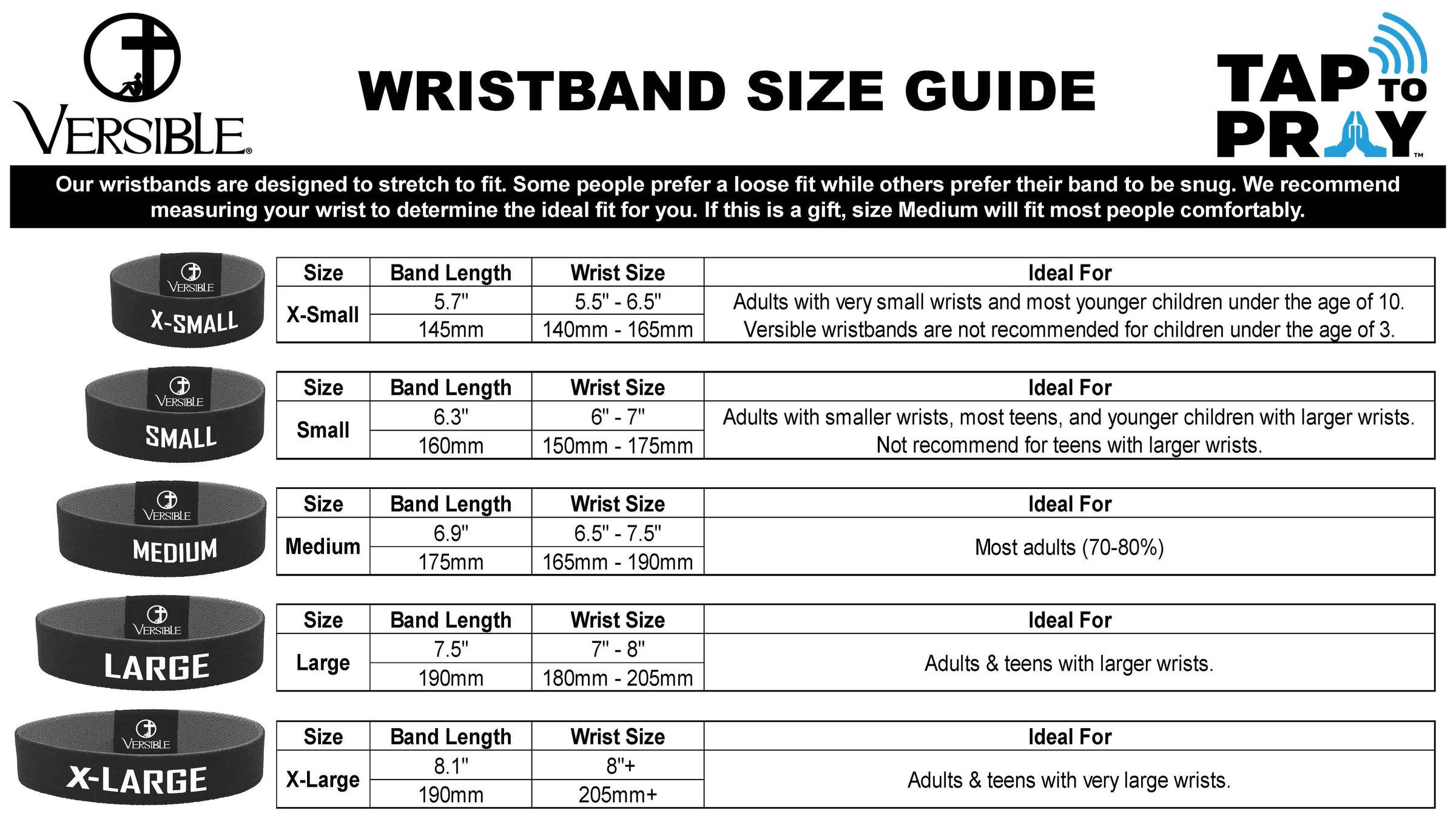 Tap To Pray™ Wristbands - Blue & Pink