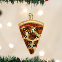 Pizza Slice Glass Ornament