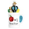 Best Teacher Mug Glass Ornament