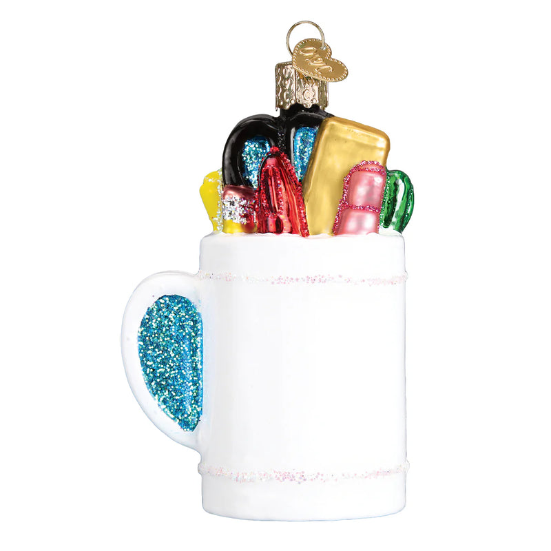 Best Teacher Mug Glass Ornament