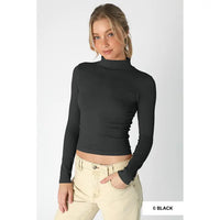 Ribbed Mock Neck Top