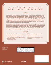 Book cover of the Amplified Holy Bible with text and Zondervan logo.