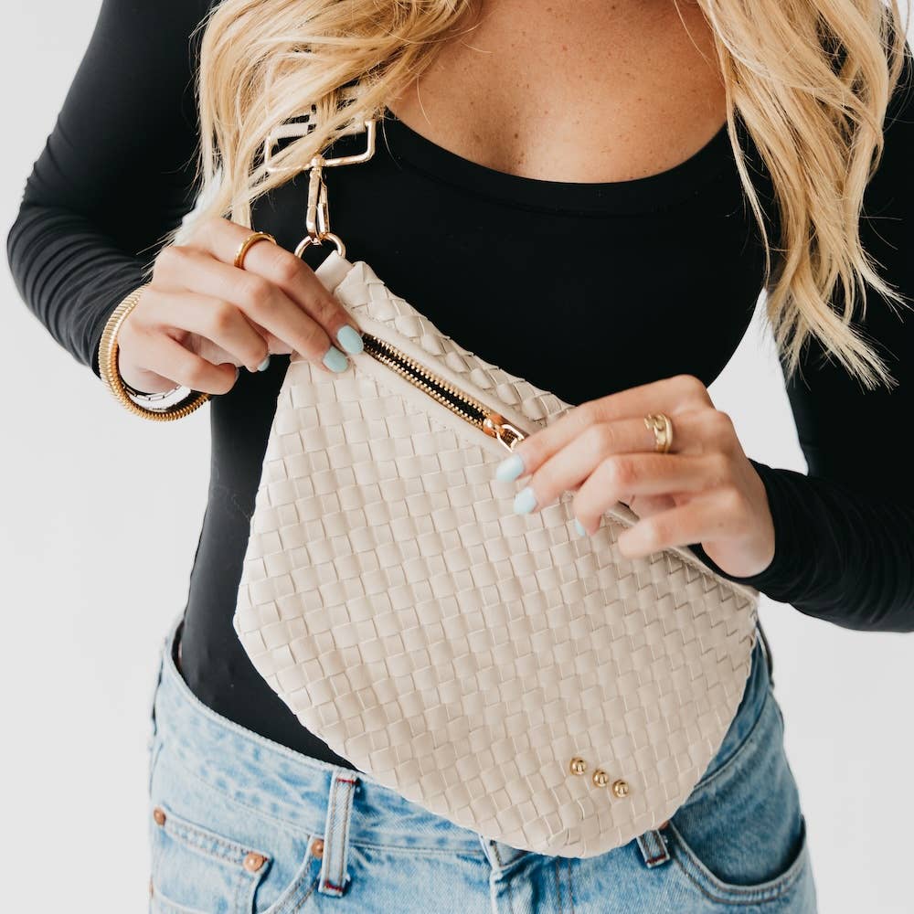Westlyn Woven Bum Bag: Cream
