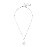 Silver Cross Paperclip Chain Necklace