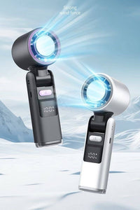Handheld Ice Cooling Fan & Flashlight- Silver