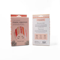 Mane Squeeze reversible satin hair towel packaging on a white background