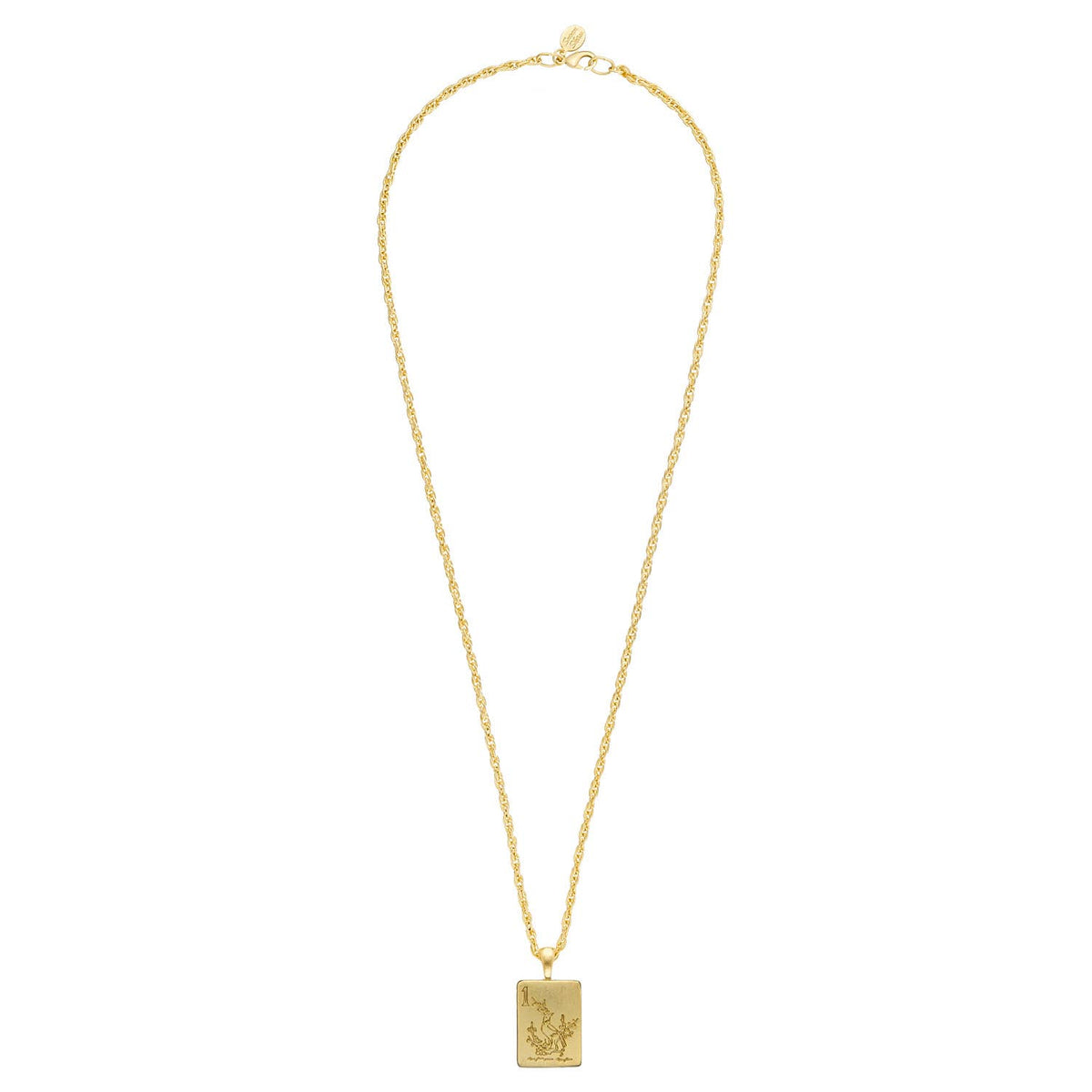 1 Bam Bird Mahjong Tile Long Necklace