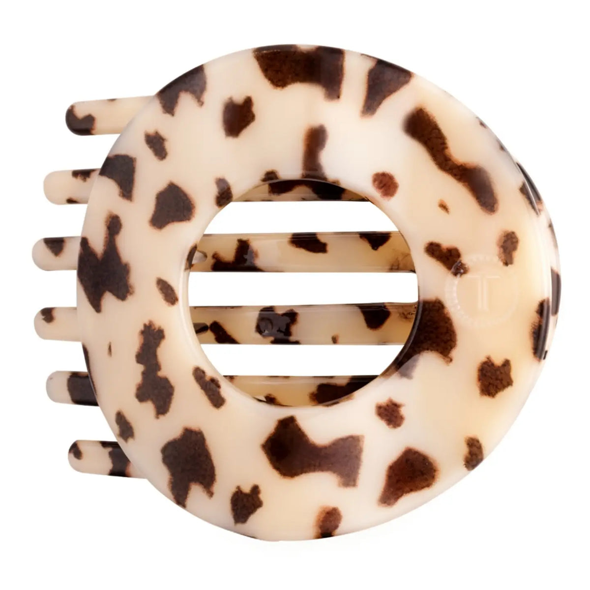 Flat Circle Hair Clip  - Blonde Tortoise
