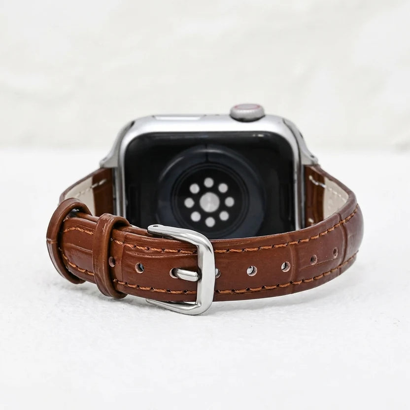 Women's Classic Leather Apple Watch Strap- Brown