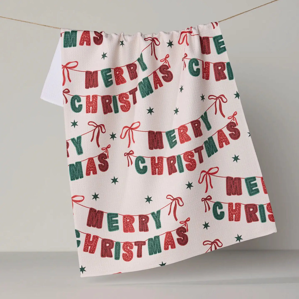 Geometry Christmas Banner Tea Towel - Holiday 2026