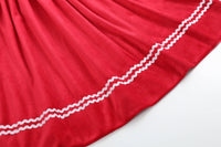 Red Velvet Christmas Nativity Smocked Bishop Dress