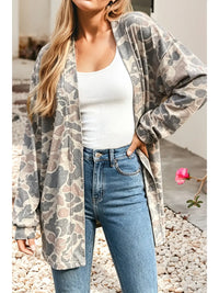 Camouflage Open Front Tunic Cardigan