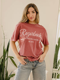 Arkansas Razorbacks Bows Cardinal Comfort Colors Tee